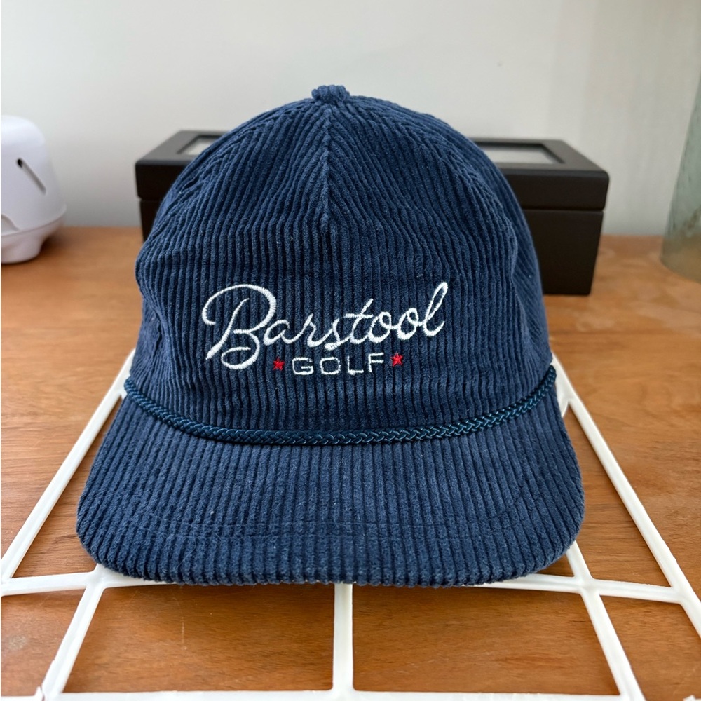 Vintage Barstool Golf Navy Rope Corduroy Cap
